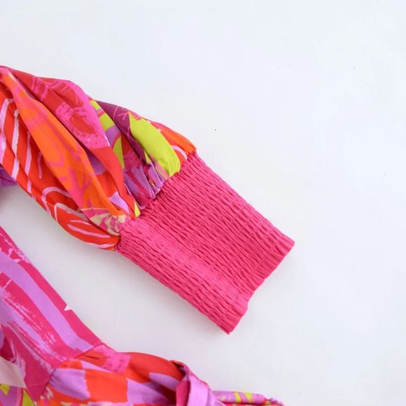 Alden Adair Crazy Crush Purple Pink Floral Charlotte Mini Dress S - Picture 10 of 14